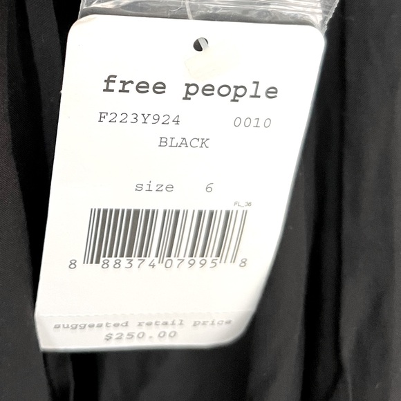 Free People Honeysuckle Rose Cut-Out Mini Dress Black Womems Size 6 **NWT** - Picture 8 of 8